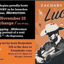 Tonight! Zachary Lucky Album release show! Tickets at the door! #yqrevents #seeyqr #yqrwd #yqrartists #grassrootsregina @zacharylucky #lexydesjarlais