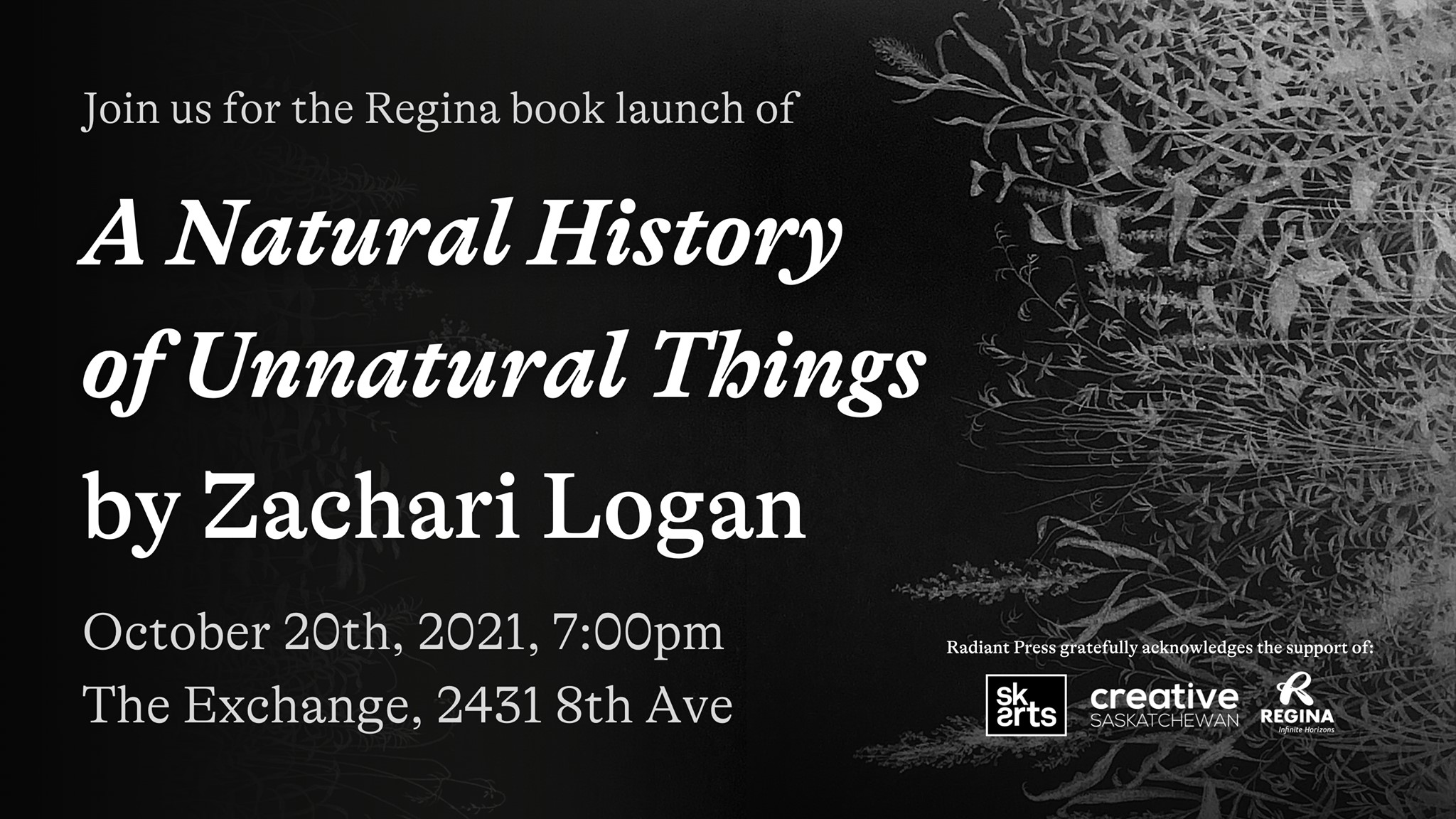 A NATURAL HISTORY OF UNNATURAL THINGS BOOK LAUNCH W/ZACHARI LOGAN