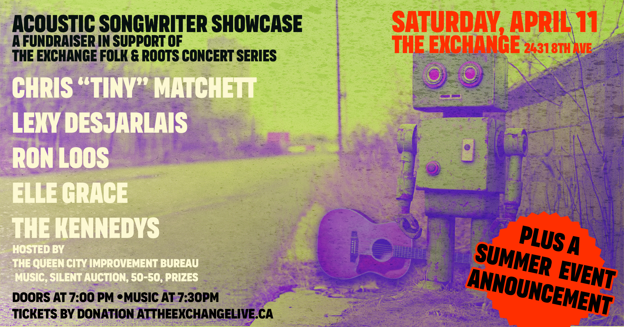 Acoustic Songwriter Showcase - A fundraiser in support of The Exchange Folk & Roots Concert Series