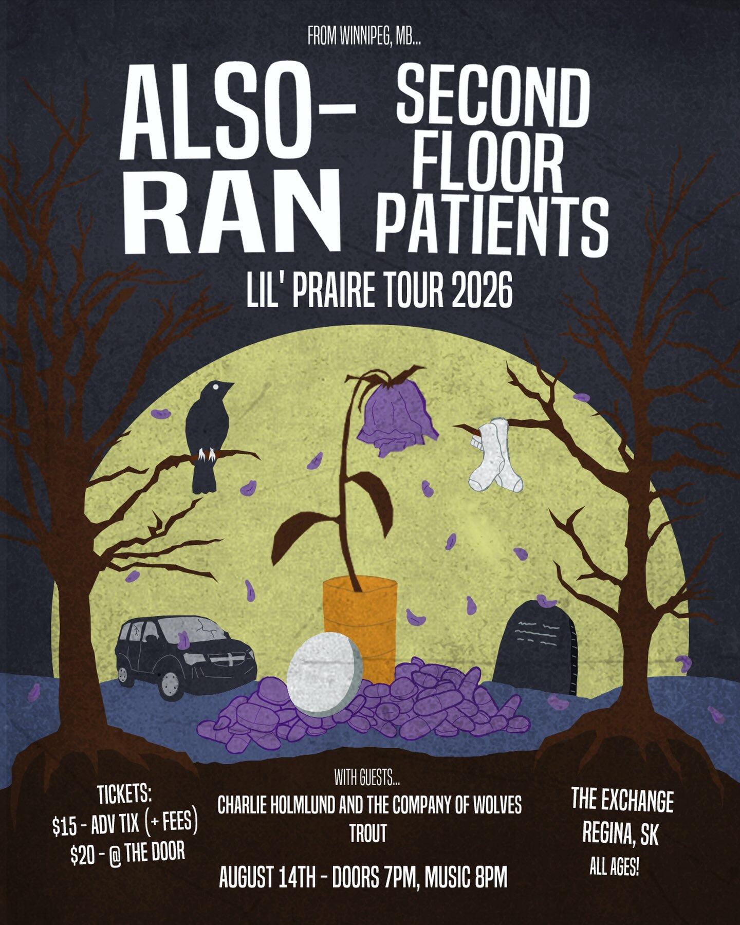 Also-Ran, Second Floor Patients, Charlie Holmlund & The Company of Wolves, Trout
