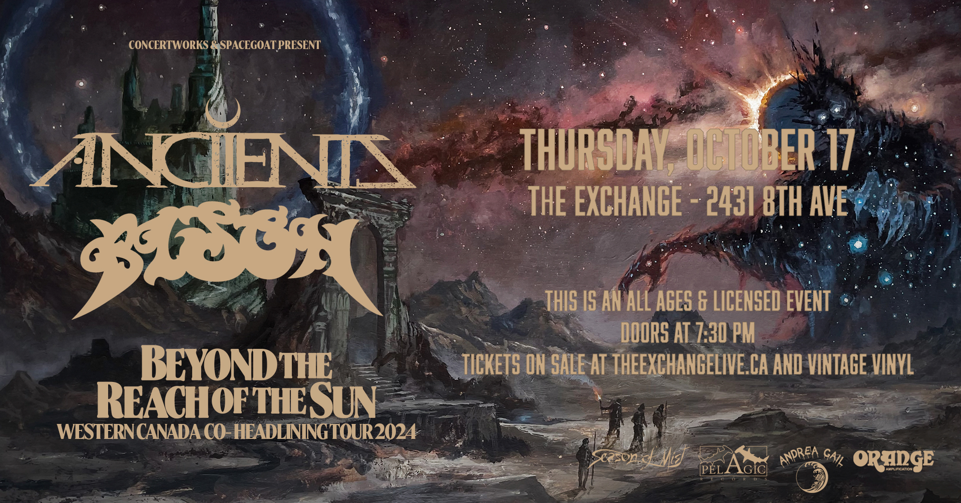 Anciients, Bison - Beyond The Reach of the Sun Western Canada Co-Headlining Tour 2024 