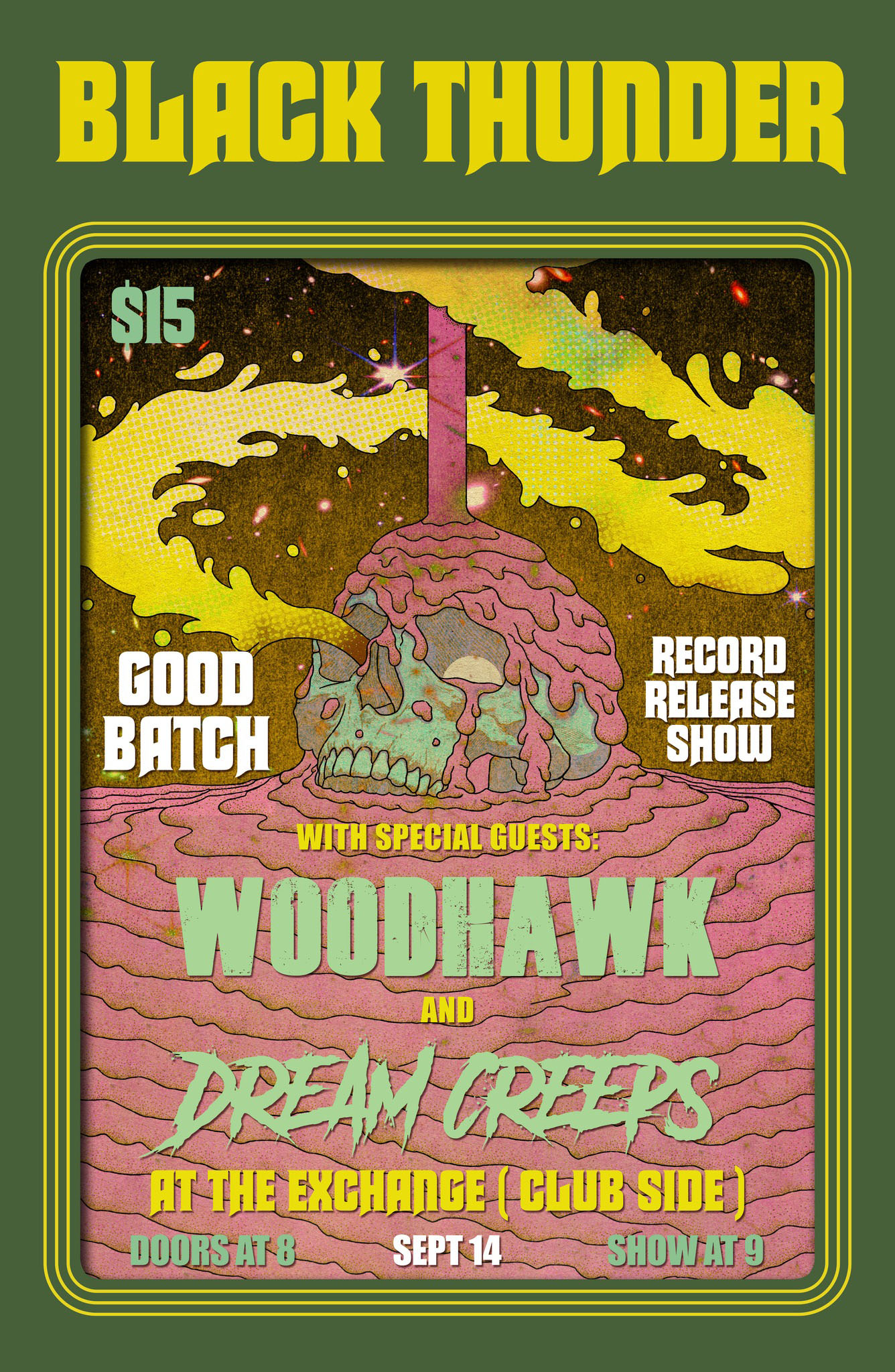 Black Thunder album release with Woodhawk & Dream Creeps 