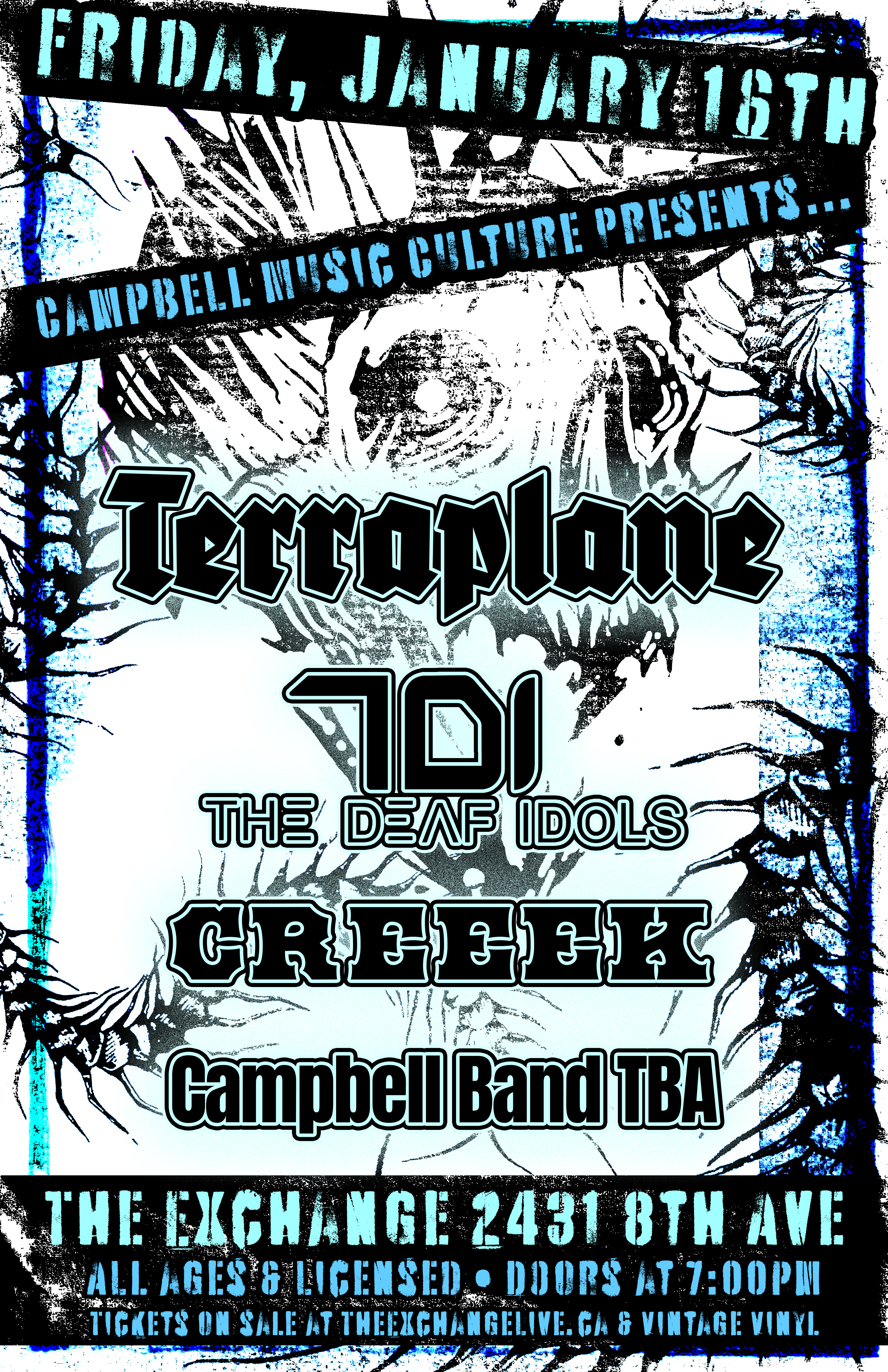 Campbell Music Culture Presents: Terraplane, The Deaf Idols, Creeek, The Hardest