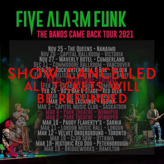 *CANCELLED* FIVE ALARM FUNK - WEDNESDAY MARCH 2, 2022
