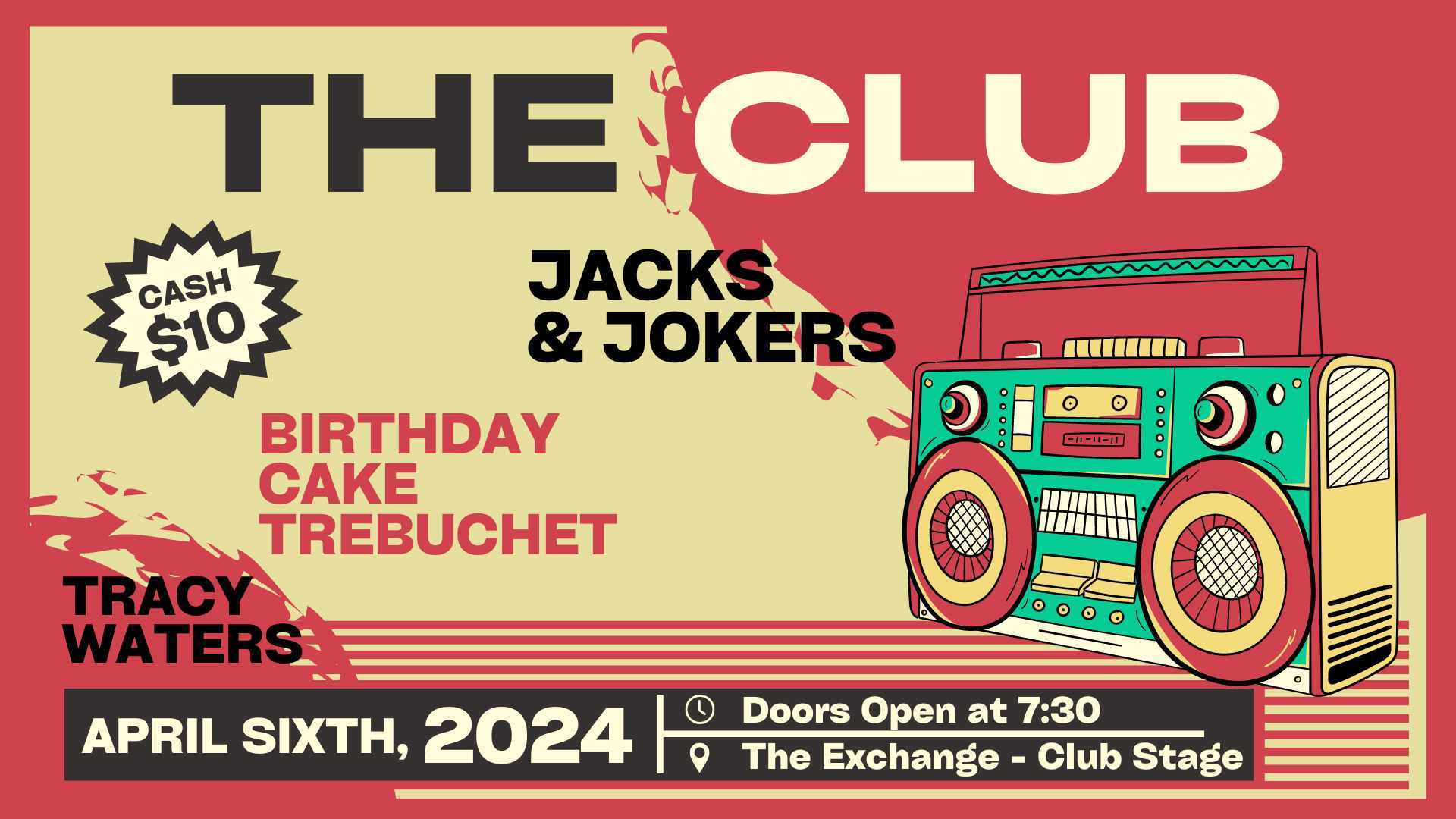 Jacks & Jokers, Birthdaycake Trebuchet, Tracy Waters