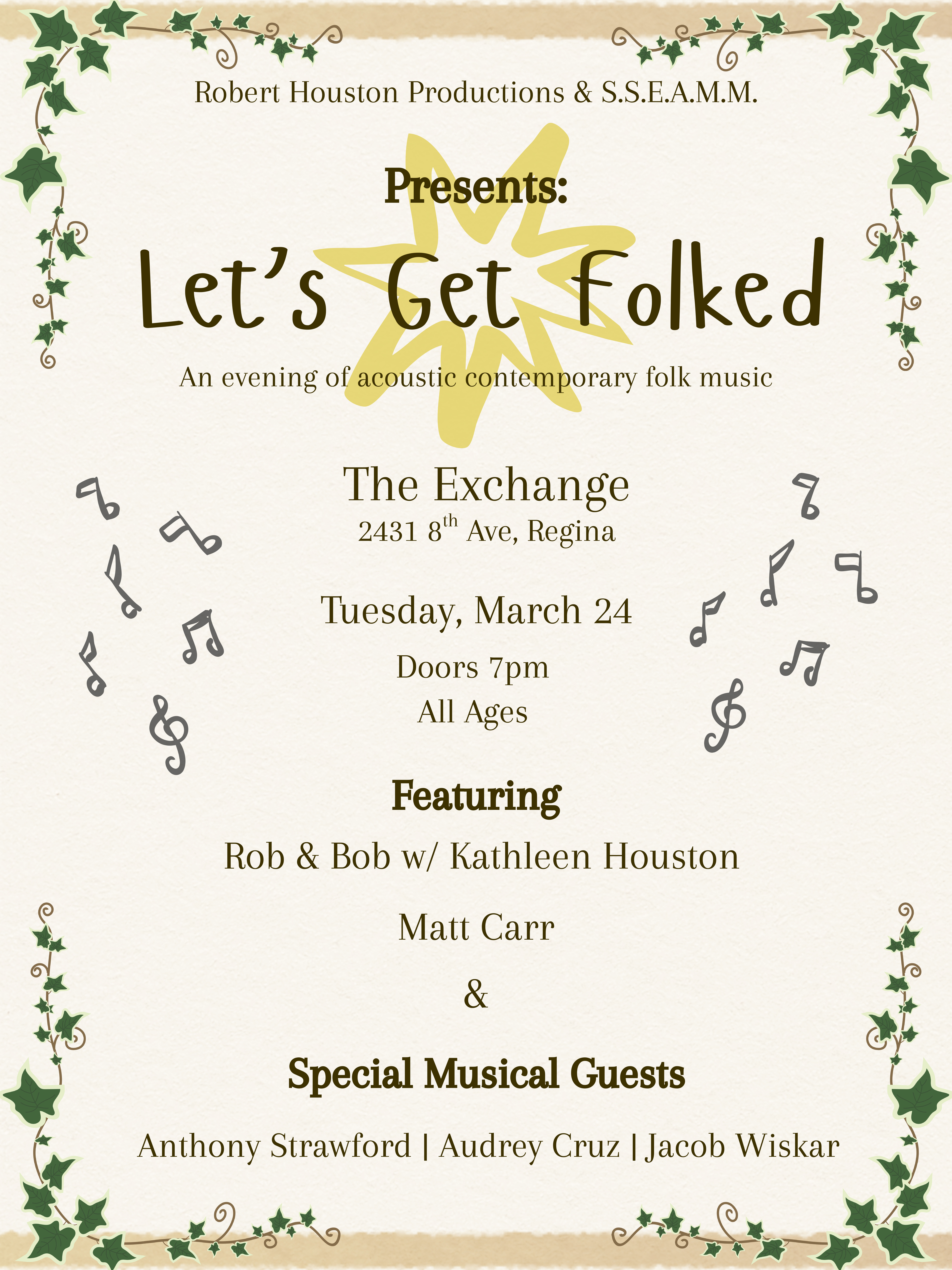 Let's Get Folked - Rob & Bob w/ Kathleen Houston, Matt Carr, Anthony Strawford, Audrey Cruz, Jacob Wiskar