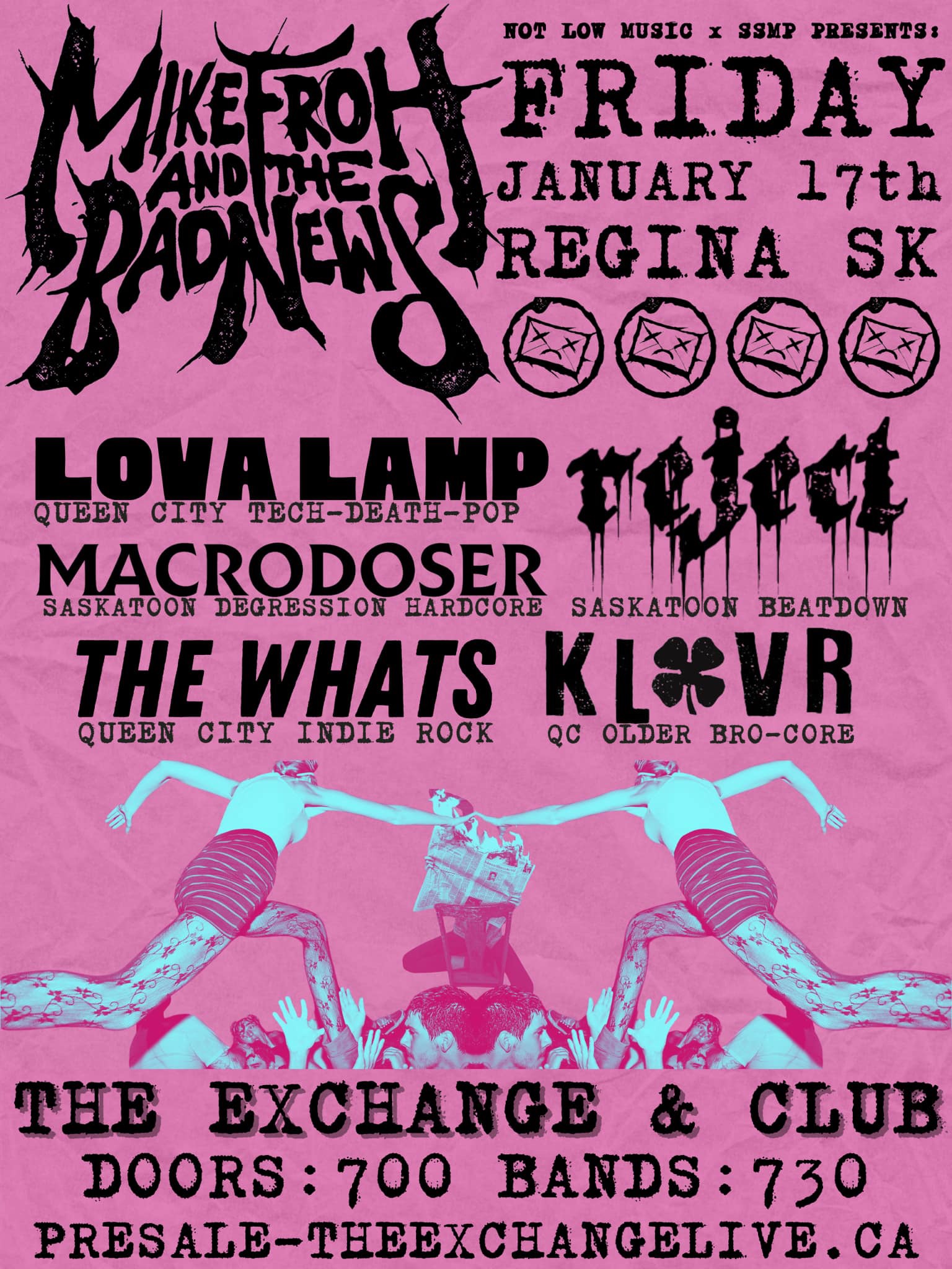 Mike Froh & The Bad News, Lova Lamp, Reject, Macrodoser, The Whats, Klover