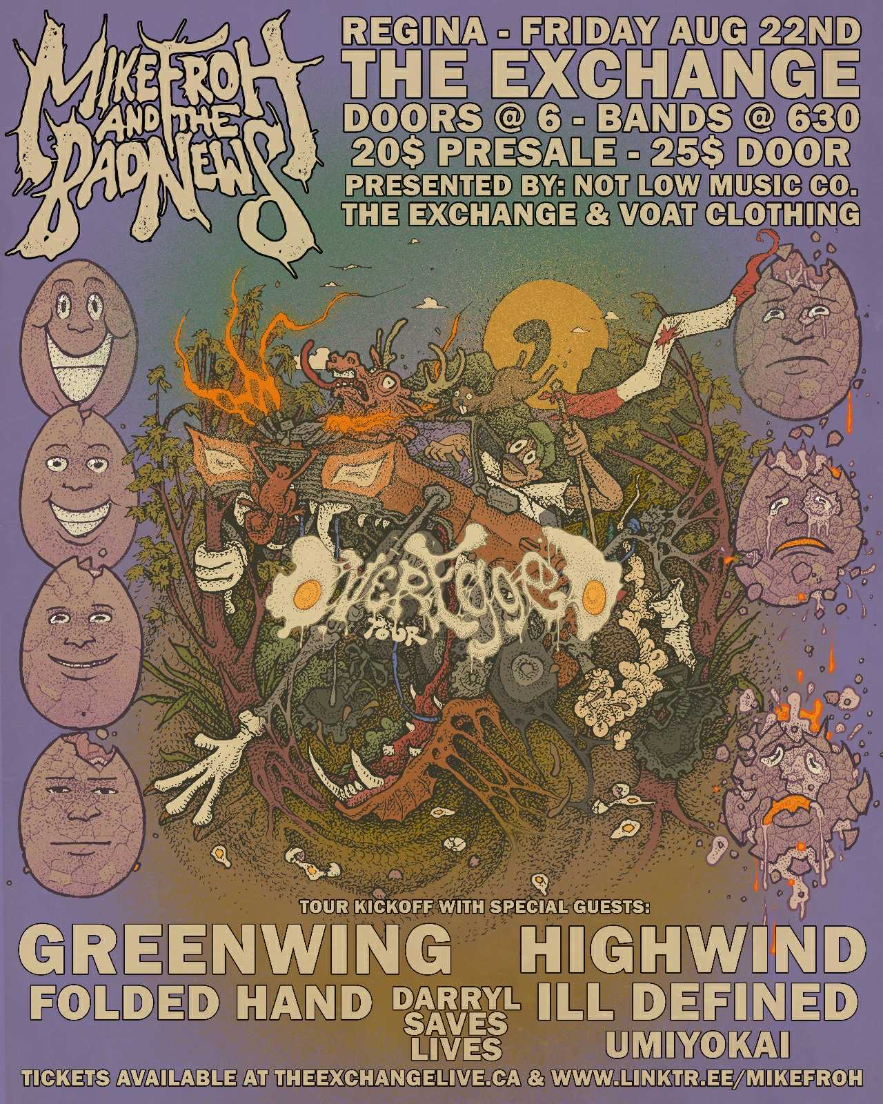 Mike Froh & The Bad News, Greenwing, Highwind, Folded Hand, Darryl Saves Lives, Ill Defined, Umiyokai 