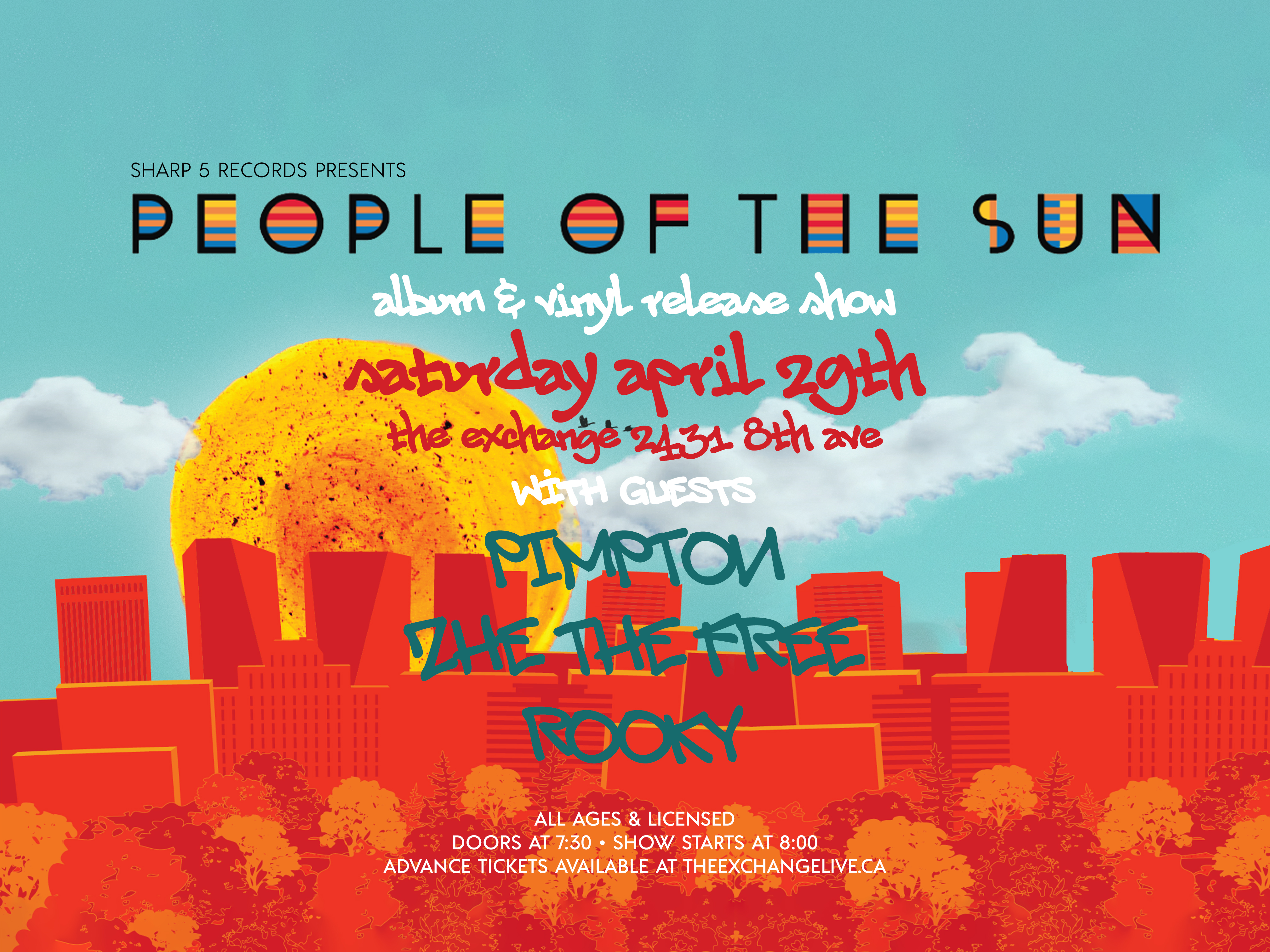 People of the Sun album release show w/Pimpton, ZHE The Free, and Rooky 