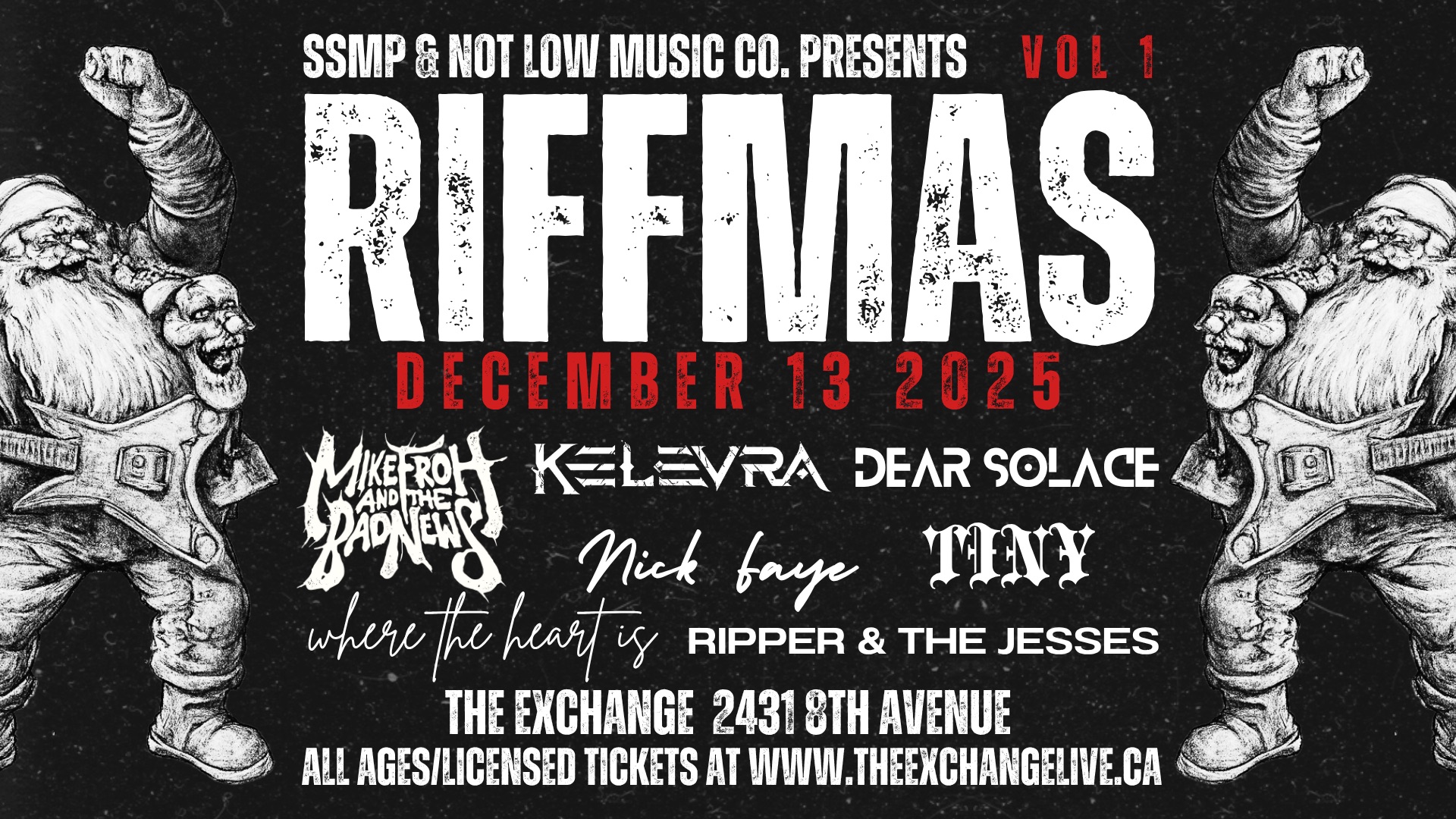 Riffmas - Mike Froh & The Bad News, Kelevra, Dear Solace, Nick Faye and more! 