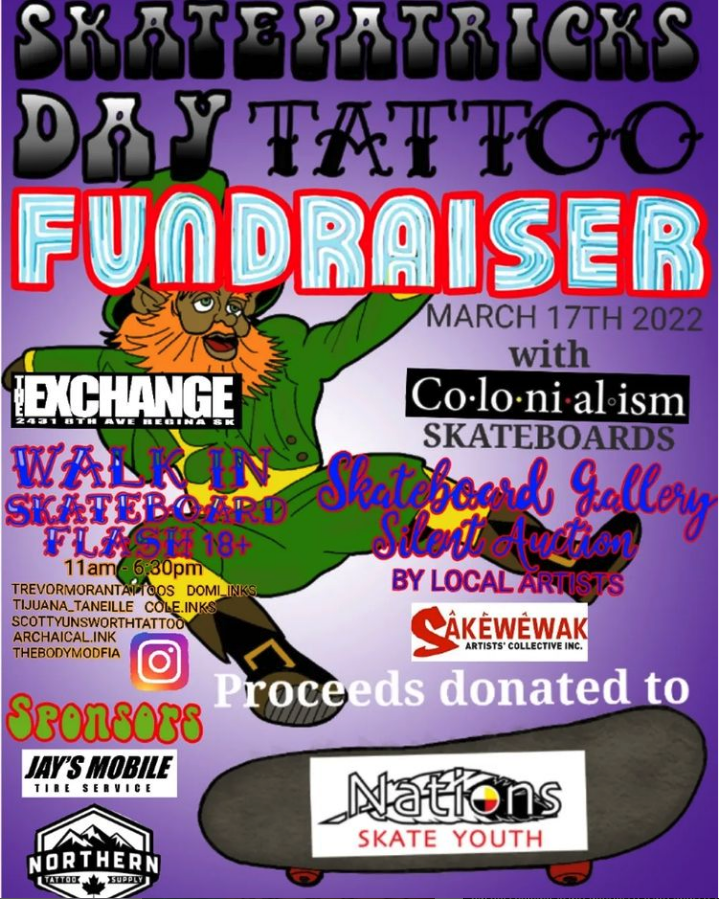 SKATEPATRICKS DAY TATTOO FUNDRAISER - MARCH 17, 2022