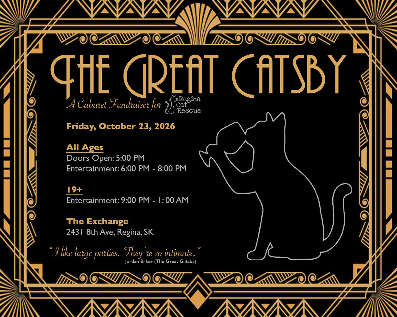 The Great Catsby - A Cabaret Fundraiser for Regina Cat Rescue