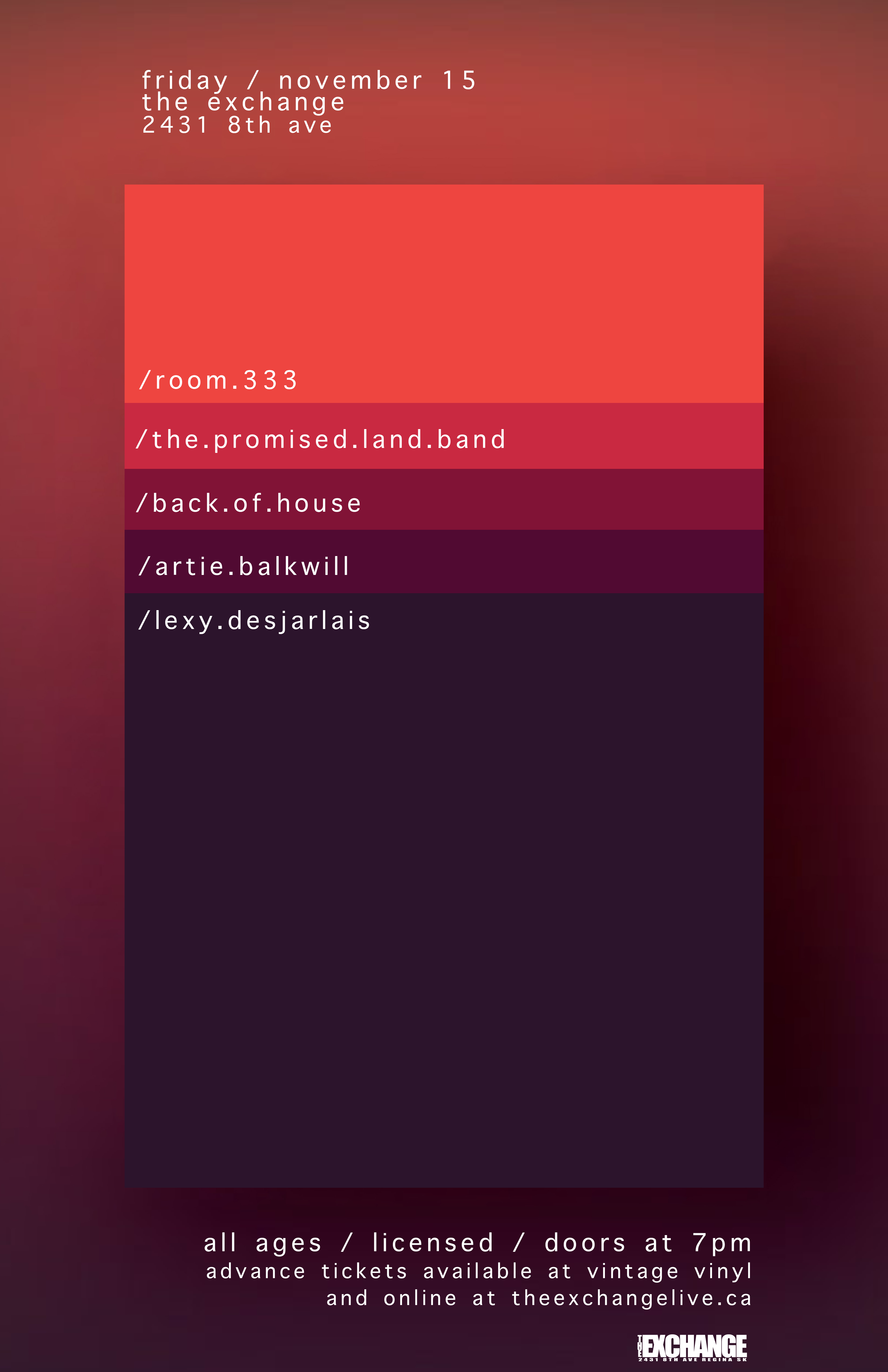 Room 333, The Promised Land Band, Back of House, Artie Balkwill, Lexy Desjarlais - Image 1